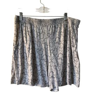 Disney Mickey Gray and Black Pajama Shorts XL